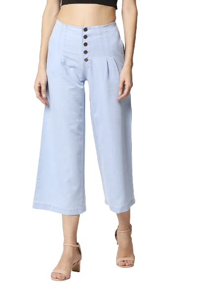 High Star Women'S Wide Leg Palazzo (Aswdpla775_36_Blue