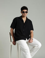 Fyltr MenS Solid Regular Fit Shirt (Fylss25Ms-1318_Jet Black