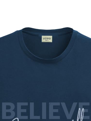 ADRO Men's Solid Regular Fit T-Shirt (RN24-INV-SB_Teal