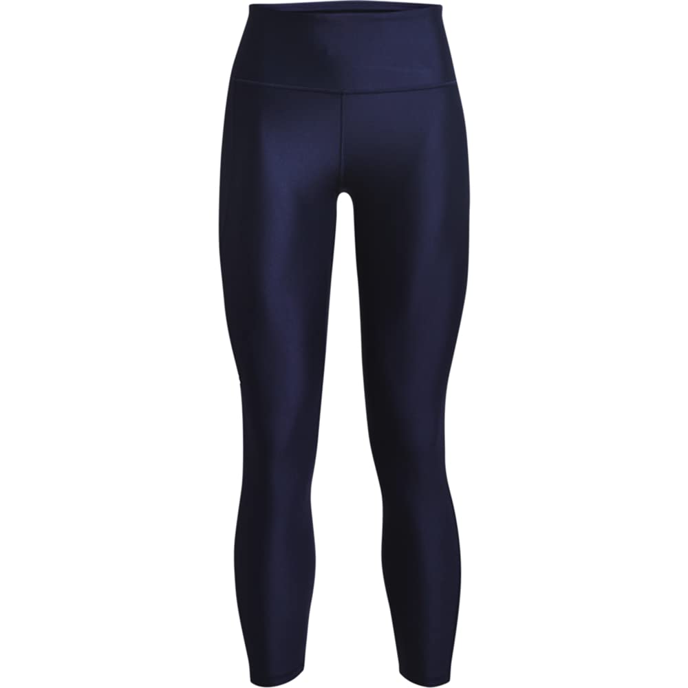 Under Armour Womens HeatGear Armour High Waisted Ankle No-Slip Leggings , Midnight Navy (410)/White , X-Large