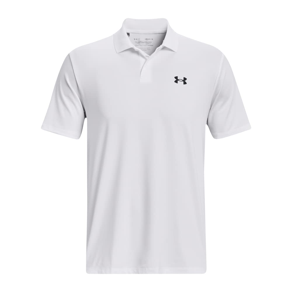Under Armour Men's Performance 3.0 Polo, (100) White / / Pitch Gray, Medium