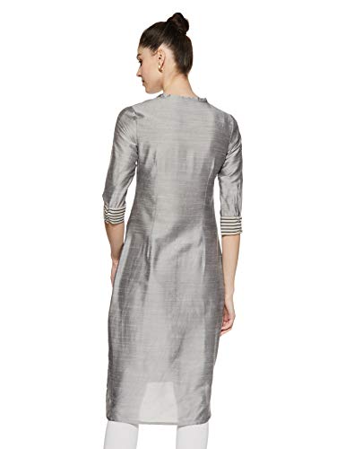 Aurelia Synthetic Women'S Asymmetrical Hemline A-Line Straight Kurta