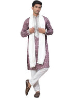 Jompers Mens Sequins Embroidered Kurta Pyjama Set With Dupatta