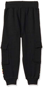 T2F Boys Regular Fit Mid Rise Track Pant Black