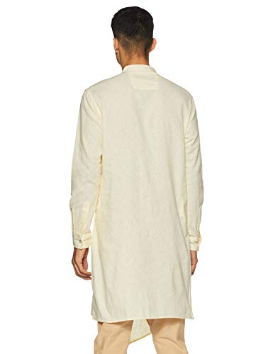 The Indian Garage Co Men'S Cotton Slim Fit Kurta (K863L42_Yellow_L)