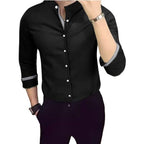 Tee Projekt Mens Shirt Solid Cotton Long Sleeve Button Down Beach l Office l Home (Pack of 1)