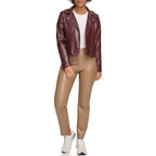 Levi's Women's The Classic Faux Leather Moto Jacket (Regular & Plus Size), Oxblood Gloss Pu, XX-Large