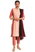 W For Woman Women Viscose Kurta, Slim Pant & Dupatta_22Fews17695A-312188_Xl Light Red, Multi
