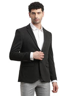 Turtle Men Poly Viscose Casual Black Blazer