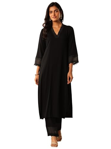 Libas Womens Embellished Rayon Co-Ord Set For Women