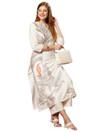 GoSriKi Womens Cotton Blend Straight Printed Kurta with Pant (Nenisha Cream-JL-GS_XXL_Cream_XX-Large)