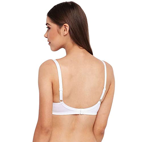 Enamor A042 Side Support Shaper Stretch Cotton Everyday Bra - Non-Padded, Wire-Free & High Coverage White