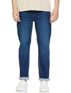 INKD Mens Contrast Stitch Stretchable Regular Fit Jeans