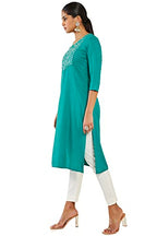 Soch Women Green Rayon Solid Kurta