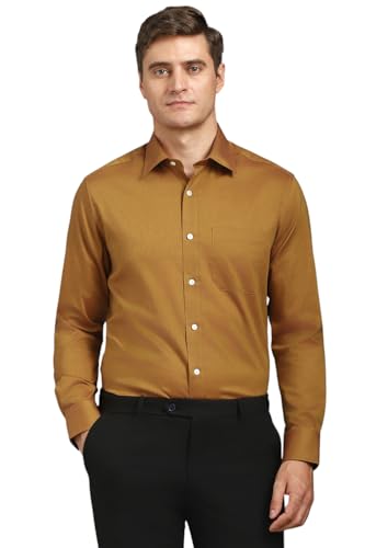 Louis Philippe Men Khaki Regular-Fit Solid Full Sleeves Formal Shirt