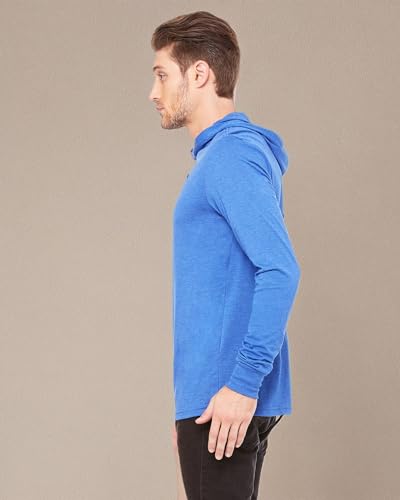 Unisex Jersey Long-Sleeve Hoodie - HEATHER NAVY - XS(D0102H7WFS2)