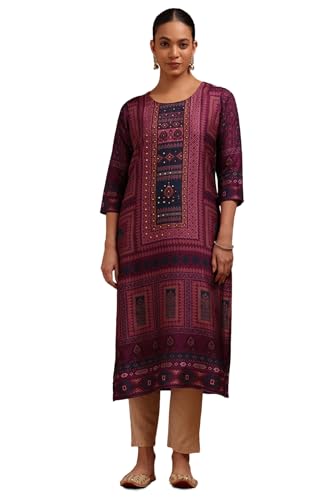 Soch Women Russian Silk Ethnic Motifs Regular Kurta (cwa5ku61514