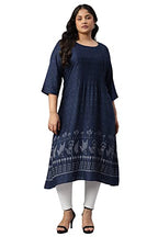 W For Woman Women'S Viscose Regular Kurta (22Auw18109G-118639_Indigo Blue