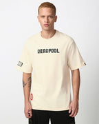Bewakoof Official Marvel Merchandise Deadpool Mens Graphic Print Oversized Fit Half Sleeve Round Neck Pure Cotton T-Shirt_66642