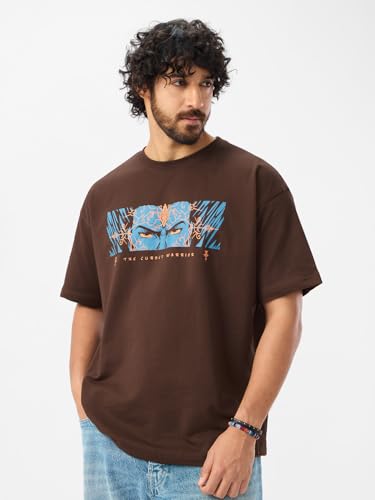 The Souled Store Ashwatthama: The Cursed Warrior Men and Boys Short Sleeves Round Neck Graphic Printed Cotton Oversized T-Shirts