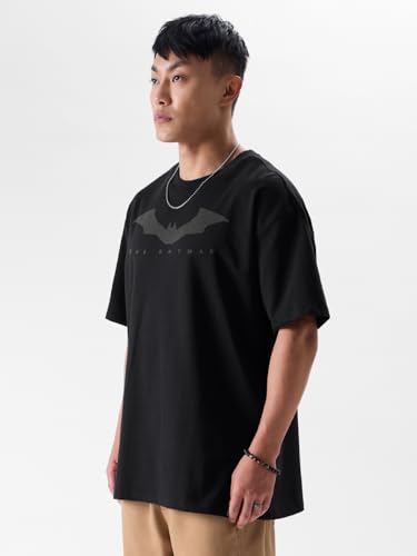 The Souled Store Official Batman: The Bat Sigil Men Oversized T-Shirts Black