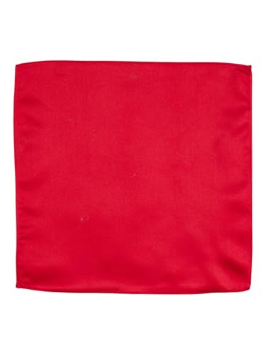 Manyavar MenS Satin Solid Pocket Square (Red)