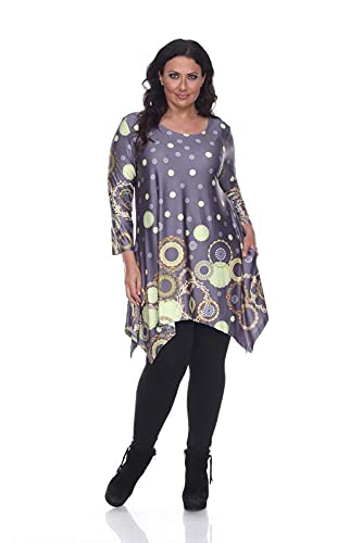 PS1301-29 2X Plus Size Erie Tunic 29  Grey - 2XL