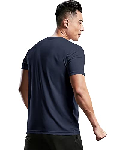 EYEBOGLER Mens Round Neck Half Sleeve Solid Dry Fit Tshirt Pack of 2