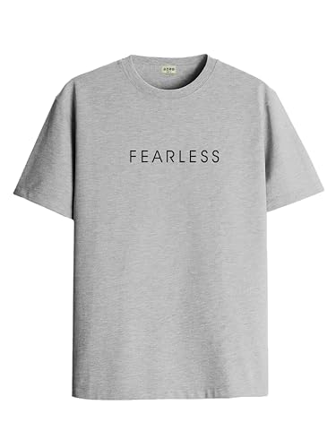 ADRO Men's Solid Regular Fit T-Shirt (RN24-FRL-GR_Grey