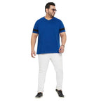 Bigbanana Plus Size MenS Regular Fit Solid V-Neck Tshirt (Spice,Blue,7Xl)