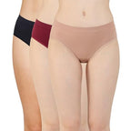 Zivame Womens Pure Cotton Classic Solid Hipster Panties (Pack of 3) (ZI2539-Anthracite Rhodendron Roebuck_Anthracite