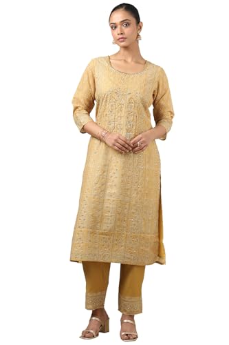 Soch Women Chanderi Ethnic Printed Kurta Set with Cutdana