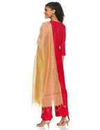 Aurelia Geometric Printed Maroon Zari Embroidered Kurta Dupatta Bottomwear