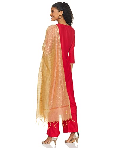 Aurelia Geometric Printed Maroon Zari Embroidered Kurta Dupatta Bottomwear