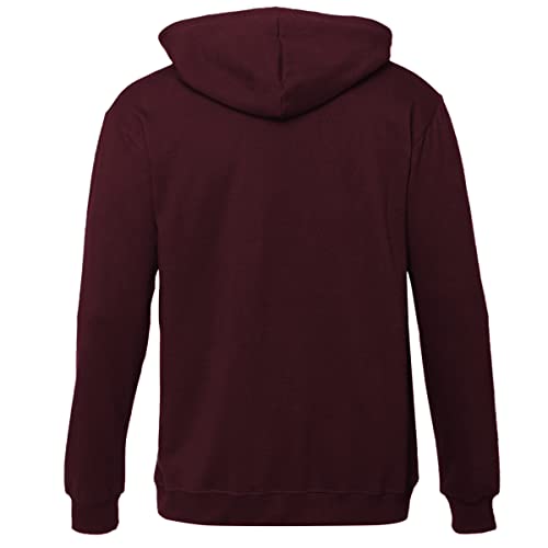 ADRO Men's Cotton Neck Hooded Sweatshirt (H22-M-INV-MR_Maroon)