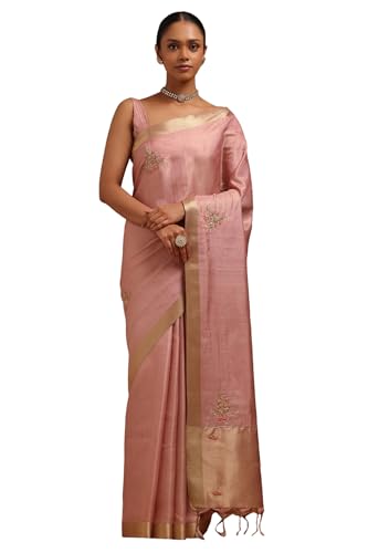 Soch Women Tissue Solid Saree with Thread Work