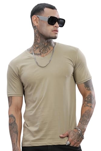 ADRO V-Neck T Shirt for Men, 100% Cotton Vneck Tshirt is Ideal for Casual wear, Workouts and Loungewear, Adding a Stylish Touch.