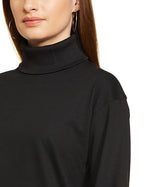 FYLTR Womens Drop Shoulder Boxy Fit Sweatshirt with Turtle Neck & Balloon Sleeve