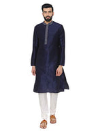 Manyavar MenS Synthetic Regular Tunic Shirt (S952089_Blue_M)