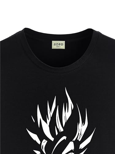 ADRO Regular Fit Tshirt for Men | Printed T Shirt for Men | 100% Cotton T-Shirt |Printed T Shirt | T-Shirts | Rn24-Gok-Bl-M Blac