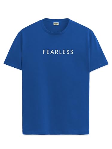 ADRO Men's Solid Regular Fit T-Shirt (RN24-FRL-RB_Royal Blue
