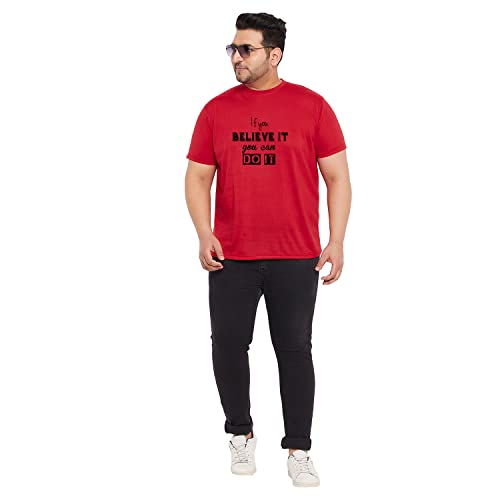 Bigbanana MenS Ragular Fit Round Neck (Anota,Red,5Xl)