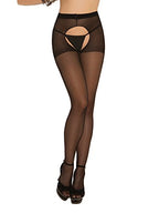 SHEER CROTCHLESS PANTYHOSE BLACK O/S