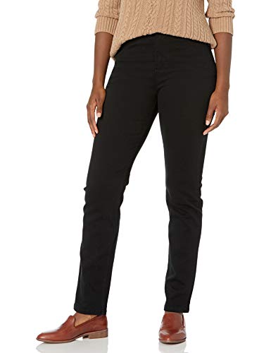 Gloria Vanderbilt Womens Amanda Classic High Rise Tapered Jean, Black, 14 Regular