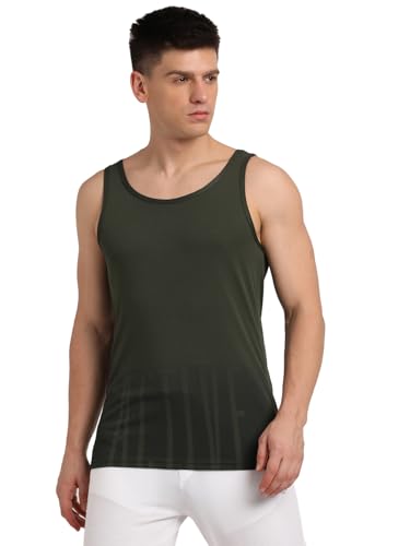 Turtle Men Poly Cotton Dark Green Printed Tank Top