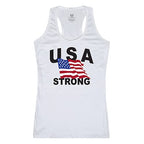 Graphic Tank, USA Strong 4, White, XL