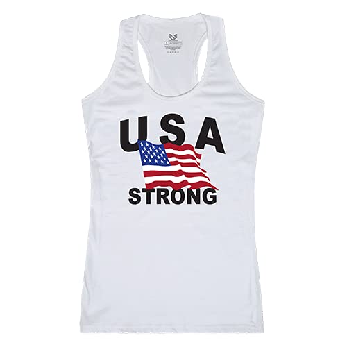 Graphic Tank, USA Strong 4, White, S