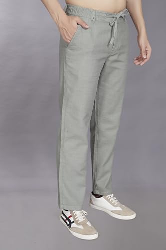Divisive MenS Relaxed Fit Cotton Linen Trousers