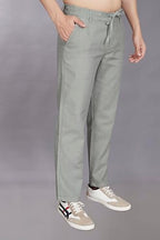 Divisive MenS Relaxed Fit Cotton Linen Trousers