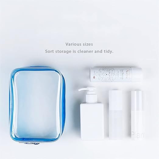 Clear Pouch Small, Clear Makeup Bag, 6.6x2.3x4.7 Size TSA Approved Toiletry Bag, Clear Travel Bags for Toiletries, Clear Cosmeti